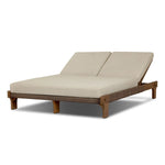 Create an outdoor space that transports you to far corners of the globe. Inspired by traditional daybeds found in Indonesia, this outdoor double chaise features a beautifully crafted frame made of FSC-certified solid teak with pull-through details and monochromatic weaving throughout. Amethyst Home provides interior design, new home construction design consulting, vintage area rugs, and lighting in the Tampa metro area.