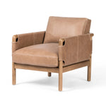 Featuring Navarro Palermo Drift Chair by Four Hands at Amethyst Home. Safari inspiration meets zen aspirations. A cylindrical frame is crafted, smoothed and rounded from solid ash wood. Includes two loose feather-blend cushions covered in subtly distressed thick cut leather in a neutral taupe hue for a monochromatic look. Overall Dimensions: 27.75"w x 34.00"d x. Amethyst Home provides interior design, new home construction design consulting, vintage area rugs, and lighting in the Miami metro area.