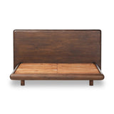 Featuring Nigel Rustic Brown Acacia Bed by Four Hands at Amethyst Home. Faux live edges elevate this slab-inspired bed made of rustic brown acacia. Rounded edges and inset legs soften an elongated silhouette. Platform-style base. Not compatible with adjustable frames.KingOverall Dimensions: 93.00"w x 88.00"d x 46.00"hWeight: 406.75 lbsQueenOverall Dimension. Amethyst Home provides interior design, new home construction design consulting, vintage area rugs, and lighting in the Calabasas metro area.