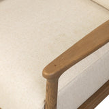 Angular wood and metal intersect across the waterfall paper cord back of this accent chair, with a tight seat and loose boxed back cushion adding comfort.As lovers of organic modern design at Amethyst, we love the warm modern inspired Nisha Chair - Antwerp Natural. Amethyst Home provides interior design, new home construction design consulting, vintage area rugs, and lighting in the Dallas metro area.