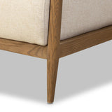 Angular wood and metal intersect across the waterfall paper cord back of this accent chair, with a tight seat and loose boxed back cushion adding comfort.As lovers of organic modern design at Amethyst, we love the warm modern inspired Nisha Chair - Antwerp Natural. Amethyst Home provides interior design, new home construction design consulting, vintage area rugs, and lighting in the Des Moines metro area.