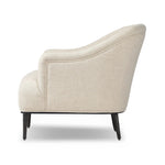 With elements of past eras at play, this updated Deco chair features a rounded back, sloped arms and a dramatic channel. The iron base and tapered legs support the cushiony seat — built with spring suspensions for long-lasting comfort. Amethyst Home provides interior design, new home construction design consulting, vintage area rugs, and lighting in the Winter Garden metro area.