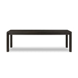 Featuring Noeline Cracked Smoked Black Veneer Extension Dining Table by Four Hands at Amethyst Home. Made from smoked black oak with intentional cracking for an aged look, a self-storing extension creates space for extra guests. Equipped with four lockable wheels for easy extension to 116".Overall Dimensions: 96.00"w x 42.00"d x 30.00"hWeight : 275.58 lbs. Amethyst Home provides interior design, new home construction design consulting, vintage area rugs, and lighting in the Los Angeles metro area.