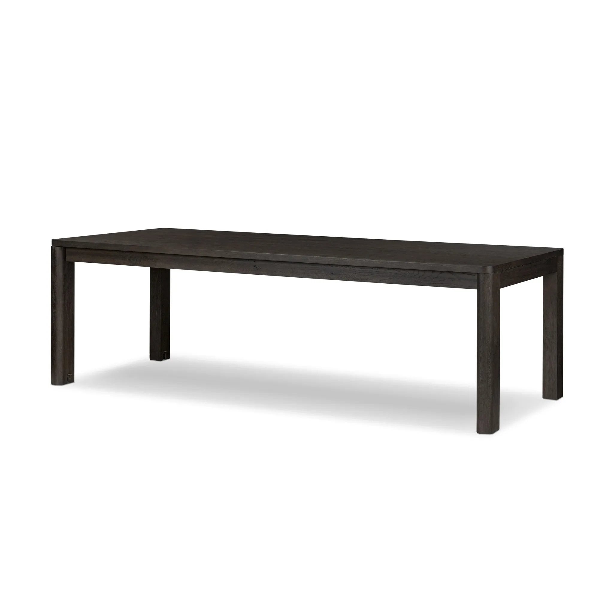 Featuring Noeline Cracked Smoked Black Veneer Extension Dining Table by Four Hands at Amethyst Home. Made from smoked black oak with intentional cracking for an aged look, a self-storing extension creates space for extra guests. Equipped with four lockable wheels for easy extension to 116".Overall Dimensions: 96.00"w x 42.00"d x 30.00"hWeight : 275.58 . Amethyst Home provides interior design, new home construction design consulting, vintage area rugs, and lighting in the Salt Lake City metro area.