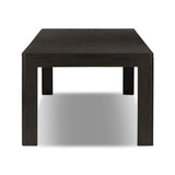 Featuring Noeline Cracked Smoked Black Veneer Extension Dining Table by Four Hands at Amethyst Home. Made from smoked black oak with intentional cracking for an aged look, a self-storing extension creates space for extra guests. Equipped with four lockable wheels for easy extension to 116".Overall Dimensions: 96.00"w x 42.00"d x 30.00"hWeight : 275.58 lbsMate. Amethyst Home provides interior design, new home construction design consulting, vintage area rugs, and lighting in the Seattle metro area.
