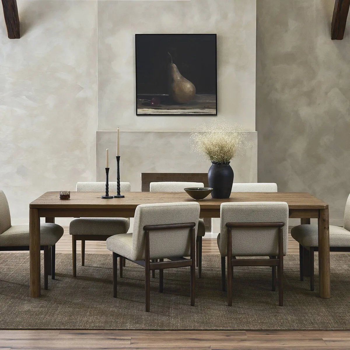 Featuring Noeline Resawn Worn Oak Double Extension Dining Table by Four Hands at Amethyst Home. Made from solid and resawn oak with a light, worn finish, two self-storing extensions create space for plenty of guests.
Overall Dimensions: 42.0" L x 96.0 " W x 30.0" H
Materials: Resawn Oak, Solid Oak, Engineered HardwoodWeight: 341.71 lbs. Amethyst Home provides interior design, new home construction design consulting, vintage area rugs, and lighting in the Newport Beach metro area.
