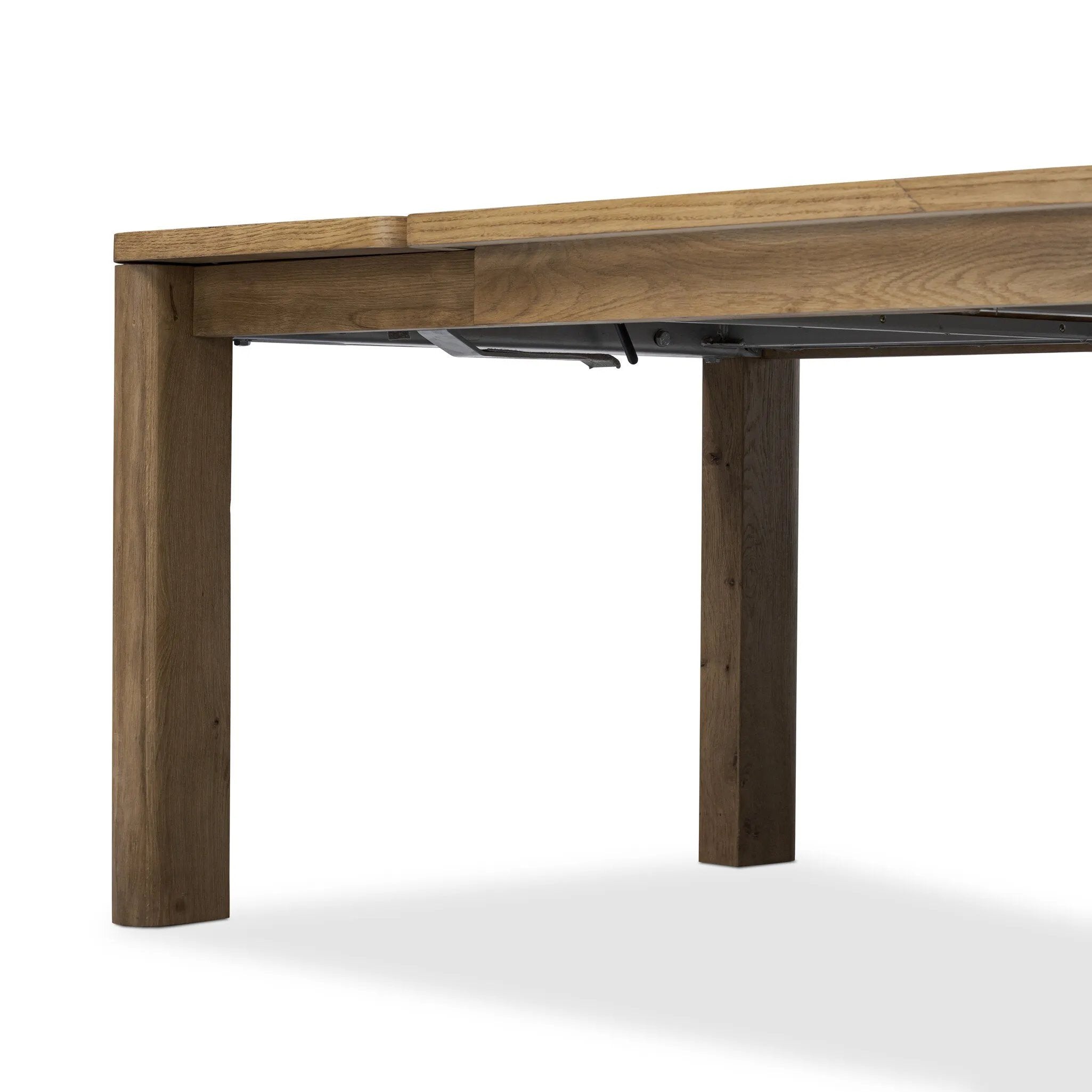 Featuring Noeline Resawn Worn Oak Extension Dining Table by Four Hands at Amethyst Home. Made from solid and resawn oak with a light, worn finish, a self-storing extension creates space for extra guests.
Overall Dimensions: 42.0" L x 96.0 " W x 30.0" H
Materials: Resawn Oak, Solid Oak, Engineered HardwoodWeight: 275.58 lbs. Amethyst Home provides interior design, new home construction design consulting, vintage area rugs, and lighting in the Newport Beach metro area.