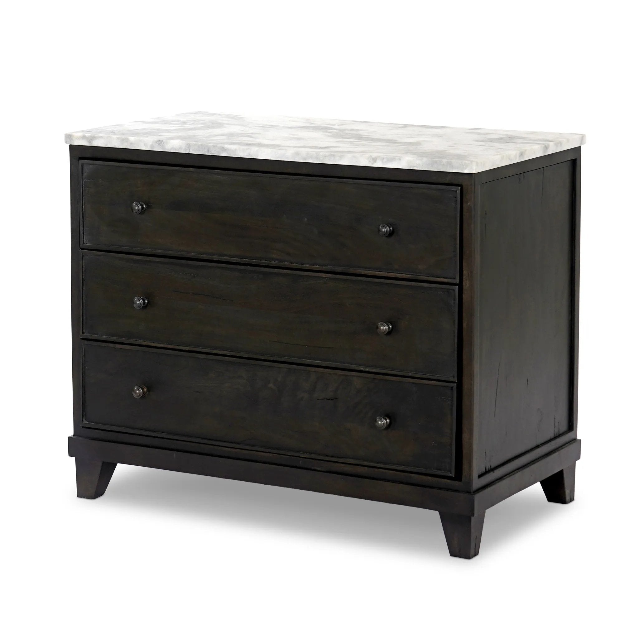 Featuring Odette White Statuario Marble Nightstand by Four Hands at Amethyst Home. Experience luxury and elegance with our Odette White Statuario Marble Nightstand. Made from premium marble, this stunning piece adds a touch of sophistication to any bedroom. Organize your essentials with the included nightstand, while also elevating your space with its intri. Amethyst Home provides interior design, new home construction design consulting, vintage area rugs, and lighting in the Calabasas metro area.