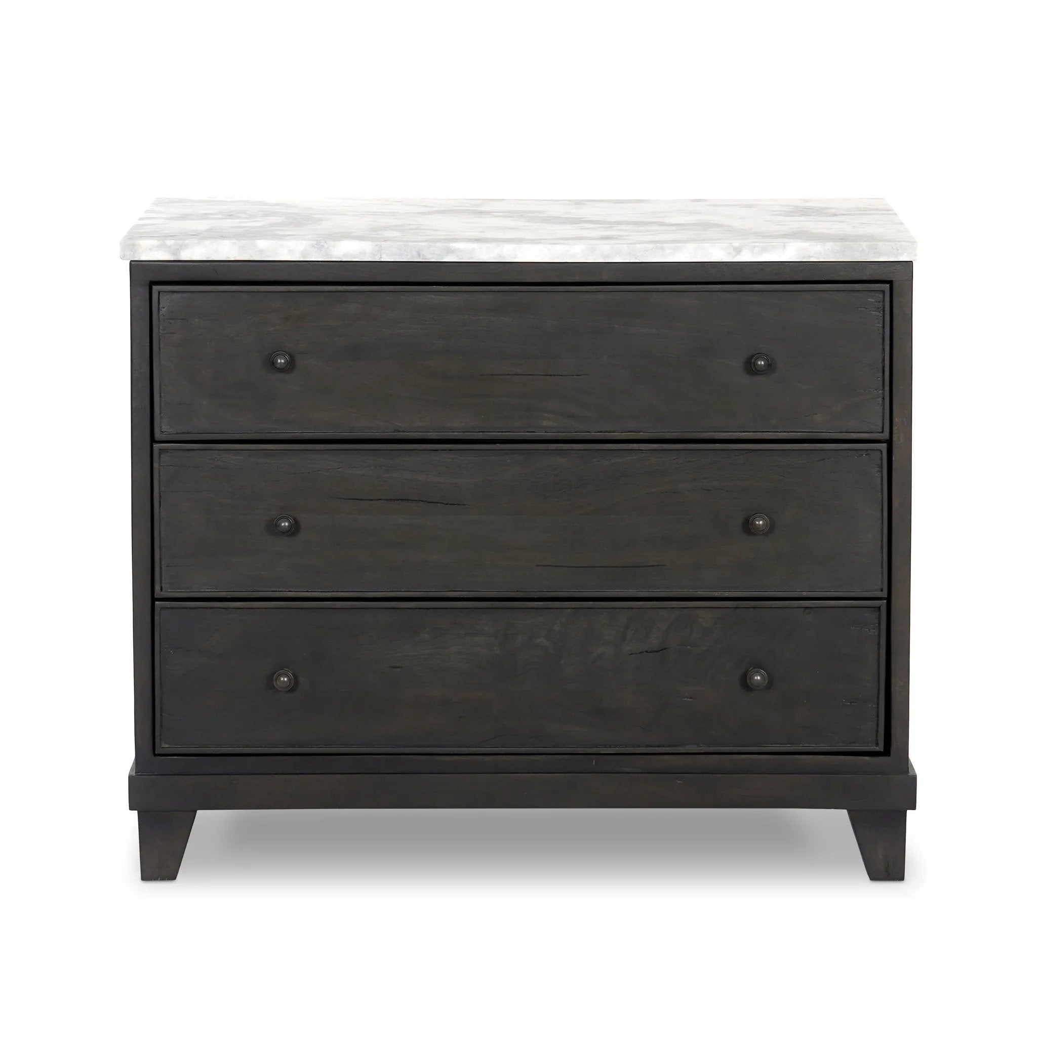 Featuring Odette White Statuario Marble Nightstand by Four Hands at Amethyst Home. Experience luxury and elegance with our Odette White Statuario Marble Nightstand. Made from premium marble, this stunning piece adds a touch of sophistication to any bedroom. Organize your essentials with the included nightstand, while also elevating your space with its int. Amethyst Home provides interior design, new home construction design consulting, vintage area rugs, and lighting in the Kansas City metro area.