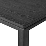 Featuring Oman Rustic Black Veneer Dining Table by Four Hands at Amethyst Home. The timeless Parsons table is reimagined, with a rustic black finish and unique relief detail between the tabletop and apron.Overall Dimensions: 96.00"w x 42.00"d x 30.00"hWeight : 159.83 lbsMaterials: Oak Veneer, Solid Ash, Engineered Hardwood. Amethyst Home provides interior design, new home construction design consulting, vintage area rugs, and lighting in the Austin metro area.