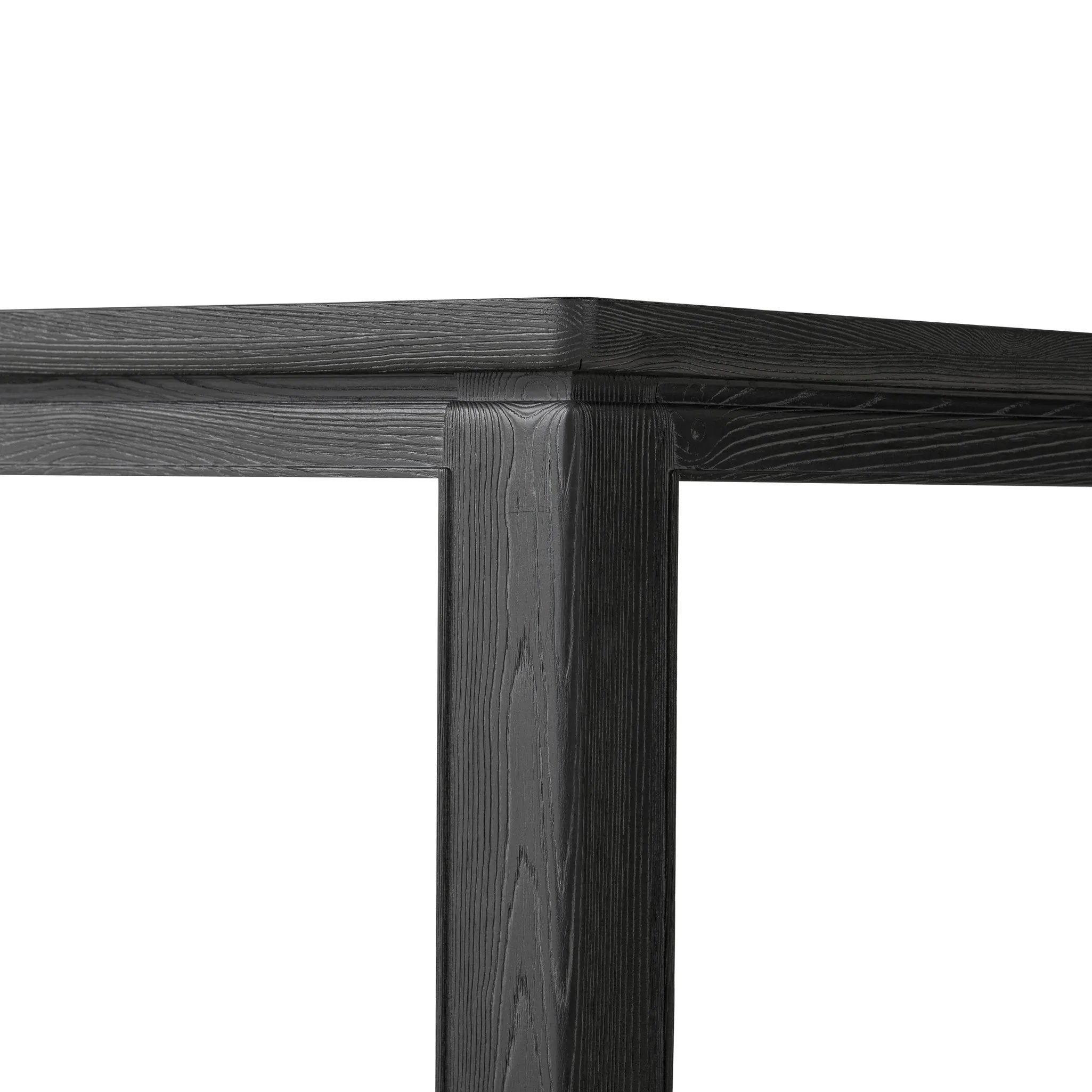 Featuring Oman Rustic Black Veneer Dining Table by Four Hands at Amethyst Home. The timeless Parsons table is reimagined, with a rustic black finish and unique relief detail between the tabletop and apron.Overall Dimensions: 96.00"w x 42.00"d x 30.00"hWeight : 159.83 lbsMaterials: Oak Veneer, Solid Ash, Engineered Hardwood. Amethyst Home provides interior design, new home construction design consulting, vintage area rugs, and lighting in the Calabasas metro area.