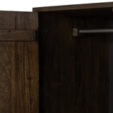 Featuring Ophelia Aged Brown Armoire by Four Hands at Amethyst Home. Make space for style. A large, storage-minded armoire is made from solid mango and finished in an aged brown, reminiscent of European antiques. Interior iron rod for hanging garments plus roomy drawers for out-of-sight storage. This item has been modified to comply with the STURDY Act. Se. Amethyst Home provides interior design, new home construction design consulting, vintage area rugs, and lighting in the Alpharetta metro area.