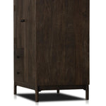 Featuring Ophelia Aged Brown Armoire by Four Hands at Amethyst Home. Make space for style. A large, storage-minded armoire is made from solid mango and finished in an aged brown, reminiscent of European antiques. Interior iron rod for hanging garments plus roomy drawers for out-of-sight storage. This item has been modified to comply with the STURDY Act. See a f. Amethyst Home provides interior design, new home construction design consulting, vintage area rugs, and lighting in the Tampa metro area.
