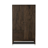 Featuring Ophelia Aged Brown Armoire by Four Hands at Amethyst Home. Make space for style. A large, storage-minded armoire is made from solid mango and finished in an aged brown, reminiscent of European antiques. Interior iron rod for hanging garments plus roomy drawers for out-of-sight storage. This item has been modified to comply with the STURDY Act. Se. Amethyst Home provides interior design, new home construction design consulting, vintage area rugs, and lighting in the Washington metro area.
