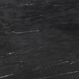 A material-driven piece inspired by post-modernism. A subtly organic round tabletop pairs with a swooped, sculptural pedestal base. Made from black marble for a striking, timeless look, with contrasting white veining playing up this piece's curves.As enthusiasts of luxe aesthetics at Amethyst, we love the designer inspired Oric Bistro Table. Amethyst Home provides interior design, new home construction design consulting, vintage area rugs, and lighting in the Washington metro area.