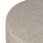Natural stones form a neutral terrazzo pattern on a cream base, bringing a sense of texture and depth to this versatile coffee table. Designed with a clean, rounded silhouette, it works effortlessly in both indoor and outdoor spaces. Cover or store indoors during inclement weather and when not in use Amethyst Home provides interior design, new home construction design consulting, vintage area rugs, and lighting in the Los Angeles metro area.