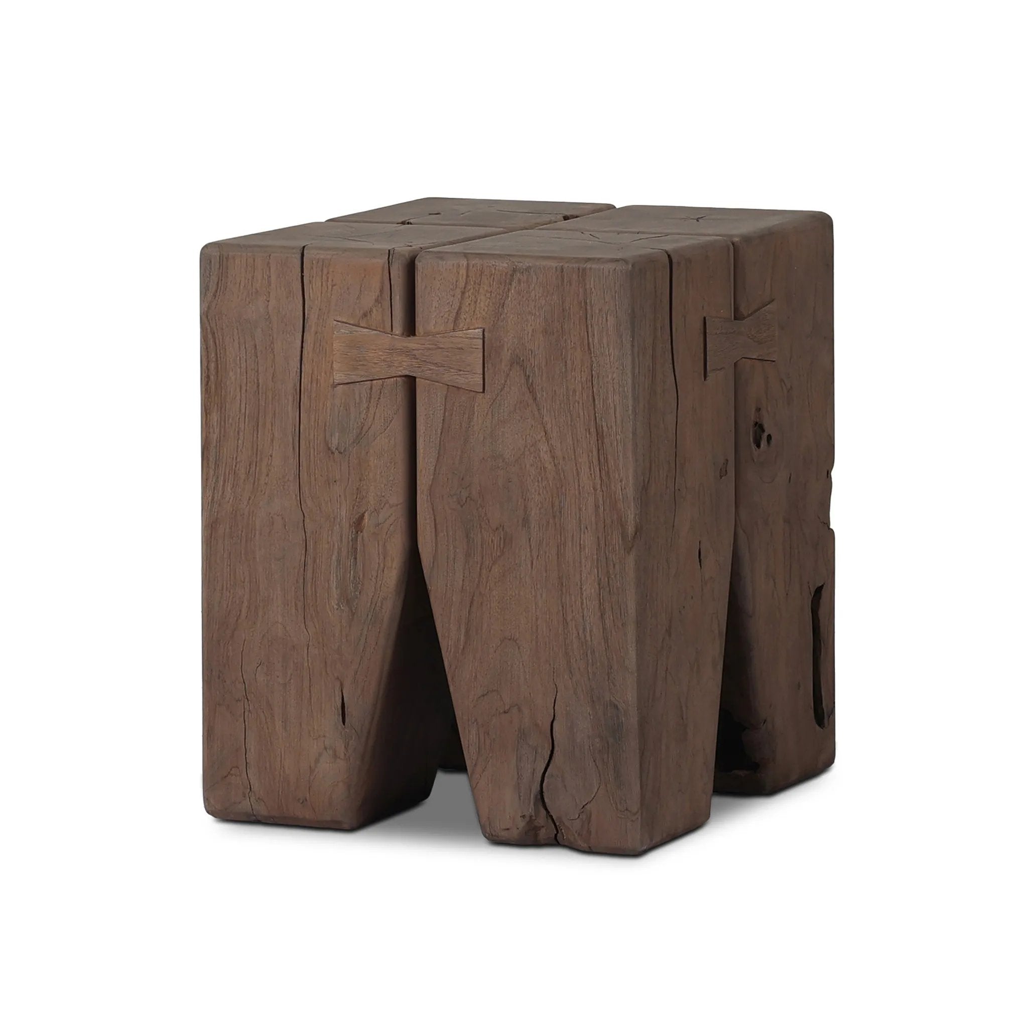 Boldly proportioned, four tiered pillar-style unite with butterfly joints to craft this outdoor end table of solid FSC®-certified teak. Simple design lets the material shine. Cover or store indoors when not in use or during inclement weather Amethyst Home provides interior design, new home construction design consulting, vintage area rugs, and lighting in the Scottsdale metro area.