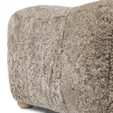 Featuring Oslo Taupe Shearling Ottoman by Four Hands at Amethyst Home. A subtle sweetheart shape paired with beige shearling plays into this ottoman's found object appeal. S-spring suspension offers a comfy place to sit and the shearling upholstery brings depth and vintage vibes throughout. Perfect styled alone or as part of a set for added drama. A design coll. Amethyst Home provides interior design, new home construction design consulting, vintage area rugs, and lighting in the Miami metro area.