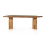 Featuring Paden Sandy Acacia Dining Table by Four Hands at Amethyst Home. A study in shape. Sand-colored acacia forms crescent-shaped legs and a sprawling oval tabletop, bringing grand, organic-infused presence to the dining room.Overall Dimensions: 94.00"w x 42.00"d x 30.00"hWeight : 139.33 lbsMaterials : Thin Acacia Veneer, Solid Acacia. Amethyst Home provides interior design, new home construction design consulting, vintage area rugs, and lighting in the Austin metro area.