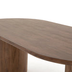Featuring Paden Seasoned Brown Acacia Dining Table by Four Hands at Amethyst Home. A study in shape. Solid brown acacia forms crescent-shaped legs and sprawling oval tabletop, bringing organic presence to the dining room.Overall Dimensions: 94.00"w x 42.00"d x 30.00"hWeight : 139.33 lbsMaterials : Thin Acacia Veneer, Solid Acacia. Amethyst Home provides interior design, new home construction design consulting, vintage area rugs, and lighting in the Kansas City metro area.