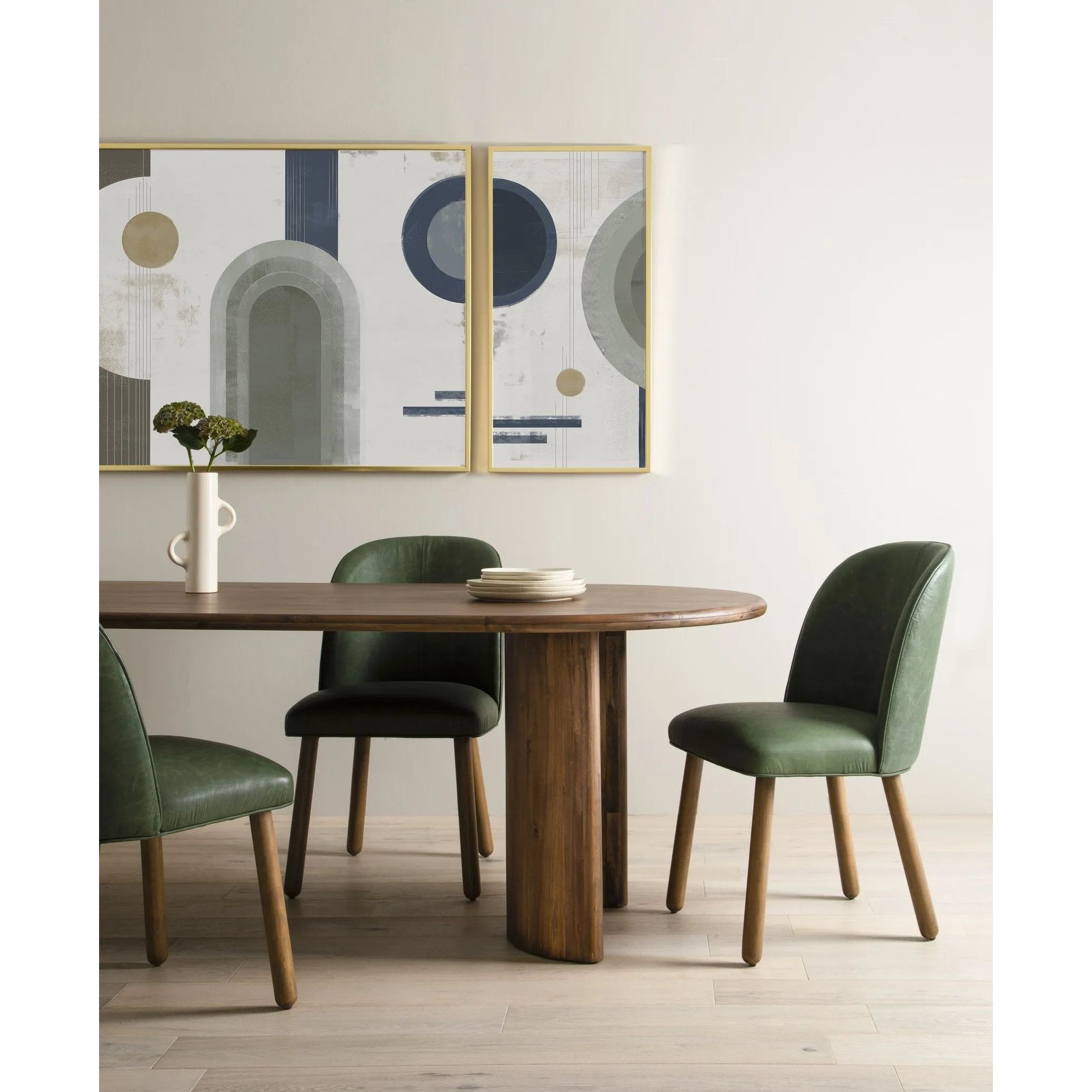 Featuring Paden Seasoned Brown Acacia Dining Table by Four Hands at Amethyst Home. A study in shape. Solid brown acacia forms crescent-shaped legs and sprawling oval tabletop, bringing organic presence to the dining room.Overall Dimensions: 94.00"w x 42.00"d x 30.00"hWeight : 139.33 lbsMaterials : Thin Acacia Veneer, Solid Acacia. Amethyst Home provides interior design, new home construction design consulting, vintage area rugs, and lighting in the Laguna Beach metro area.