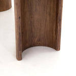 Featuring Paden Seasoned Brown Acacia Dining Table by Four Hands at Amethyst Home. A study in shape. Solid brown acacia forms crescent-shaped legs and sprawling oval tabletop, bringing organic presence to the dining room.Overall Dimensions: 94.00"w x 42.00"d x 30.00"hWeight : 139.33 lbsMaterials : Thin Acacia Veneer, Solid Acacia. Amethyst Home provides interior design, new home construction design consulting, vintage area rugs, and lighting in the Miami metro area.
