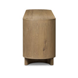 Seasoned worn oak forms curved legs and the cabinets of this sideboard. Generous space for all dining storage needs.As lovers of clean aesthetics at Amethyst, we love the nature inspired Paden Sideboard - Worn Oak Veneer. This item pairs well with other brands such as Surya and is perfect for loft homes Amethyst Home provides interior design, new home construction design consulting, vintage area rugs, and lighting in the Charlotte metro area.