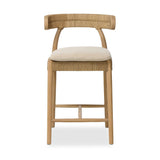 Mixed materials modernize this textural stool inspired by classic wishbone design. Natural sugar palm is cross-woven to create a seat and slim barrel back, all framed by smoked sungkai, with a cushion completing the look.As enthusiasts of wabi sabi materials at Amethyst, we love the nature inspired Pampa Counter Stool - Broadway Dune. Amethyst Home provides interior design, new home construction design consulting, vintage area rugs, and lighting in the Houston metro area.