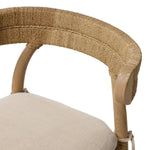Mixed materials modernize this textural stool inspired by classic wishbone design. Natural sugar palm is cross-woven to create a seat and slim barrel back, all framed by smoked sungkai, with a cushion completing the look.As enthusiasts of wabi sabi materials at Amethyst, we love the nature inspired Pampa Counter Stool - Broadway Dune. Amethyst Home provides interior design, new home construction design consulting, vintage area rugs, and lighting in the Park City metro area.