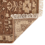 Pure wool is hand-knotted to create the rug's beautiful rustic design and appearance. The durable runner is crafted to wear beautifully over time. Due to the handcrafted nature of this rug, slight variations in sizing may occur Amethyst Home provides interior design, new home construction design consulting, vintage area rugs, and lighting in the Houston metro area.