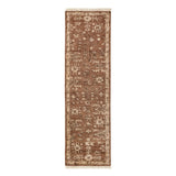 Pure wool is hand-knotted to create the rug's beautiful rustic design and appearance. The durable runner is crafted to wear beautifully over time. Due to the handcrafted nature of this rug, slight variations in sizing may occur Amethyst Home provides interior design, new home construction design consulting, vintage area rugs, and lighting in the Laguna Beach metro area.