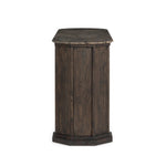 Mixed materials refresh the traditional sideboard, pairing a thick, wide base of dark brown acacia with brown marble rich with natural veining. Cylindrical details and a step base elevates the look. A spacious interior awaits storage of favorite serveware, table linens and more. Amethyst Home provides interior design, new home construction design consulting, vintage area rugs, and lighting in the Dallas metro area.