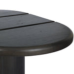 Make space for more guests with a rounded extension table of smoked black mindi, with beautiful visible graining. Inside the tabletop, a hidden mechanism allows for expansion from 48" to 68".As fans of organic modern design at Amethyst, we love the designer inspired Pemble Extension Dining Table - Smoked Black Mindi Veneer. Amethyst Home provides interior design, new home construction design consulting, vintage area rugs, and lighting in the Austin metro area.