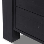 Beauty in simplicity. A clean cube of aged black-finished pine can be styled into a wide range of styles and spaces Amethyst Home provides interior design, new home construction design consulting, vintage area rugs, and lighting in the Austin metro area.