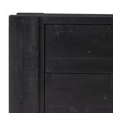 Beauty in simplicity. A clean cube of aged black-finished pine can be styled into a wide range of styles and spaces Amethyst Home provides interior design, new home construction design consulting, vintage area rugs, and lighting in the San Diego metro area.