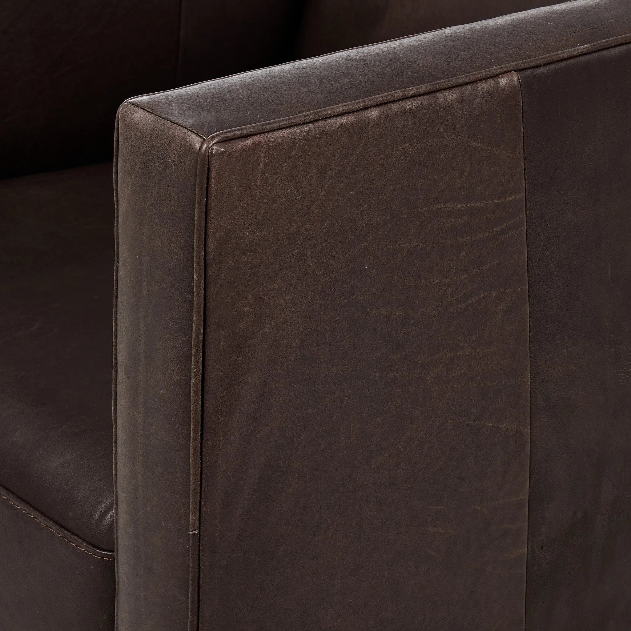 Featuring Phillip Heirloom Cigar Swivel Chair by Four Hands at Amethyst Home. Experience ultimate comfort and versatility with our Phillip Heirloom Cigar Swivel Chair. With its smooth swivel mechanism, you can easily pivot to your desired position. 
Overall Dimensions: 36.0" L x 33.5 " W x 28.0" H
Materials: Top Grain Leather, Pine Plywood, Solid PineWeight:. Amethyst Home provides interior design, new home construction design consulting, vintage area rugs, and lighting in the Monterey metro area.