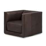Featuring Phillip Heirloom Cigar Swivel Chair by Four Hands at Amethyst Home. Experience ultimate comfort and versatility with our Phillip Heirloom Cigar Swivel Chair. With its smooth swivel mechanism, you can easily pivot to your desired position. 
Overall Dimensions: 36.0" L x 33.5 " W x 28.0" H
Materials: Top Grain Leather, Pine Plywood, Solid PineWeight: 97. Amethyst Home provides interior design, new home construction design consulting, vintage area rugs, and lighting in the Omaha metro area.
