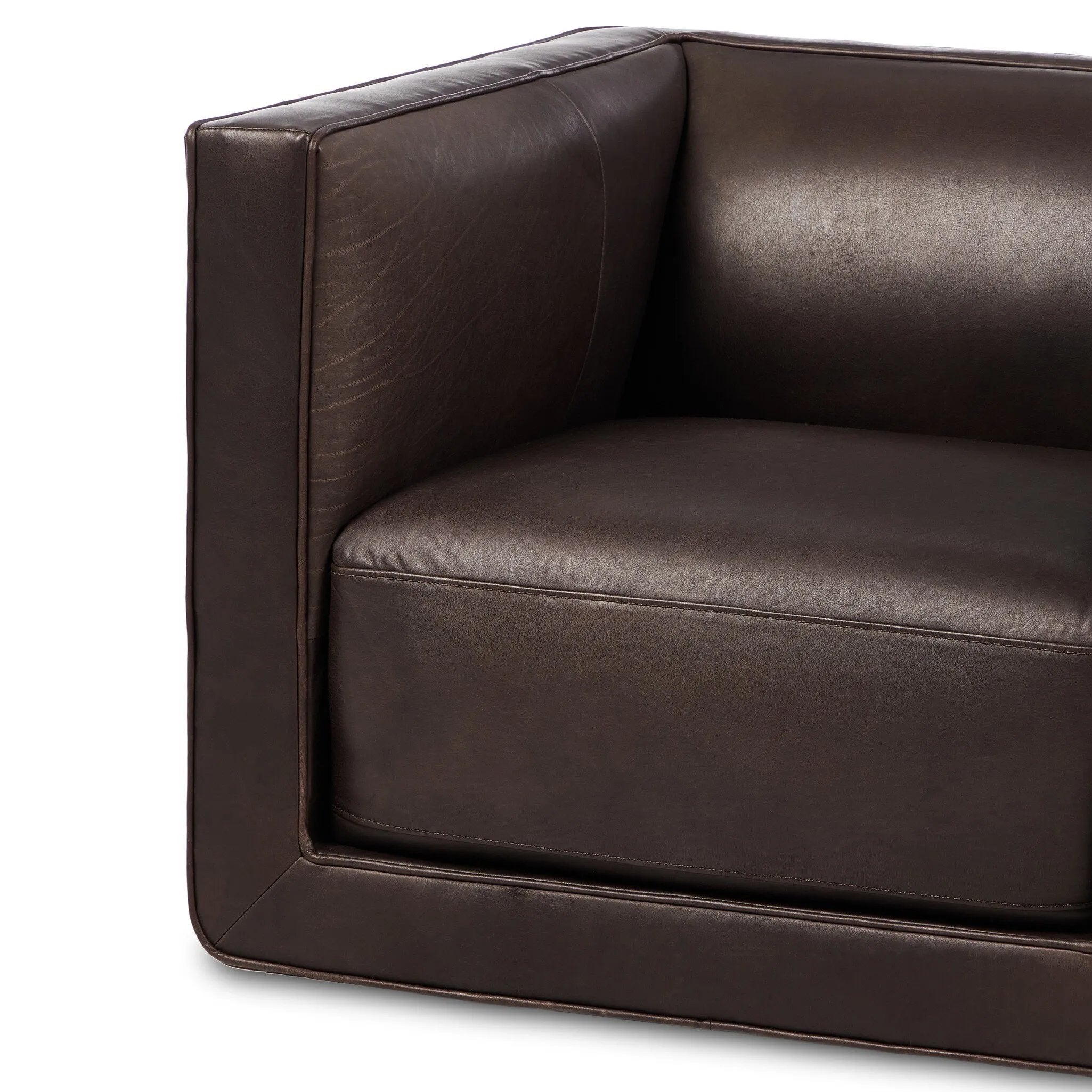 Featuring Phillip Heirloom Cigar Swivel Chair by Four Hands at Amethyst Home. Experience ultimate comfort and versatility with our Phillip Heirloom Cigar Swivel Chair. With its smooth swivel mechanism, you can easily pivot to your desired position. 
Overall Dimensions: 36.0" L x 33.5 " W x 28.0" H
Materials: Top Grain Leather, Pine Plywood, Solid PineWeight: 97. Amethyst Home provides interior design, new home construction design consulting, vintage area rugs, and lighting in the Tampa metro area.