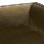 Featuring Phillip Left Arm Facing 2-Piece Sectional by Four Hands at Amethyst Home. A clean, angular sectional in an eye-catching color. Upholstered in an olive cotton blend, with blind stitching along the seat and back cushions. The slight pronounced seat cushion creates an illusion of being loose, but is actually a fixed cushion with expert tailoring. A pipi. Amethyst Home provides interior design, new home construction design consulting, vintage area rugs, and lighting in the Austin metro area.