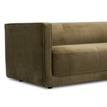 Featuring Phillip Left Arm Facing 2-Piece Sectional by Four Hands at Amethyst Home. A clean, angular sectional in an eye-catching color. Upholstered in an olive cotton blend, with blind stitching along the seat and back cushions. The slight pronounced seat cushion creates an illusion of being loose, but is actually a fixed cushion with expert tailoring. A . Amethyst Home provides interior design, new home construction design consulting, vintage area rugs, and lighting in the Des Moines metro area.