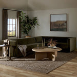 Featuring Phillip Left Arm Facing 2-Piece Sectional by Four Hands at Amethyst Home. A clean, angular sectional in an eye-catching color. Upholstered in an olive cotton blend, with blind stitching along the seat and back cushions. The slight pronounced seat cushion creates an illusion of being loose, but is actually a fixed cushion with expert tailoring. A . Amethyst Home provides interior design, new home construction design consulting, vintage area rugs, and lighting in the Washington metro area.