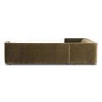 Featuring Phillip Right Arm Facing 2-Piece Sectional by Four Hands at Amethyst Home. A clean, angular sectional in an eye-catching color. Upholstered in an olive cotton blend, with blind stitching along the seat and back cushions. The slight pronounced seat cushion creates an illusion of being loose, but is actually a fixed cushion with expert tailoring. . Amethyst Home provides interior design, new home construction design consulting, vintage area rugs, and lighting in the Kansas City metro area.