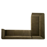Featuring Phillip Right Arm Facing 2-Piece Sectional by Four Hands at Amethyst Home. A clean, angular sectional in an eye-catching color. Upholstered in an olive cotton blend, with blind stitching along the seat and back cushions. The slight pronounced seat cushion creates an illusion of being loose, but is actually a fixed cushion with expert tailoring. A pi. Amethyst Home provides interior design, new home construction design consulting, vintage area rugs, and lighting in the Seattle metro area.