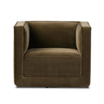 Featuring Phillip Surrey Olive Swivel Chair by Four Hands at Amethyst Home. Style meets substance in this olive cotton-blend swivel chair. Blind stitching along the seat and back cushions create a polished complement to the heritage frame. The slight pronounced seat cushion creates an illusion of being loose, but is actually a fixed cushion with expert . Amethyst Home provides interior design, new home construction design consulting, vintage area rugs, and lighting in the Winter Garden metro area.