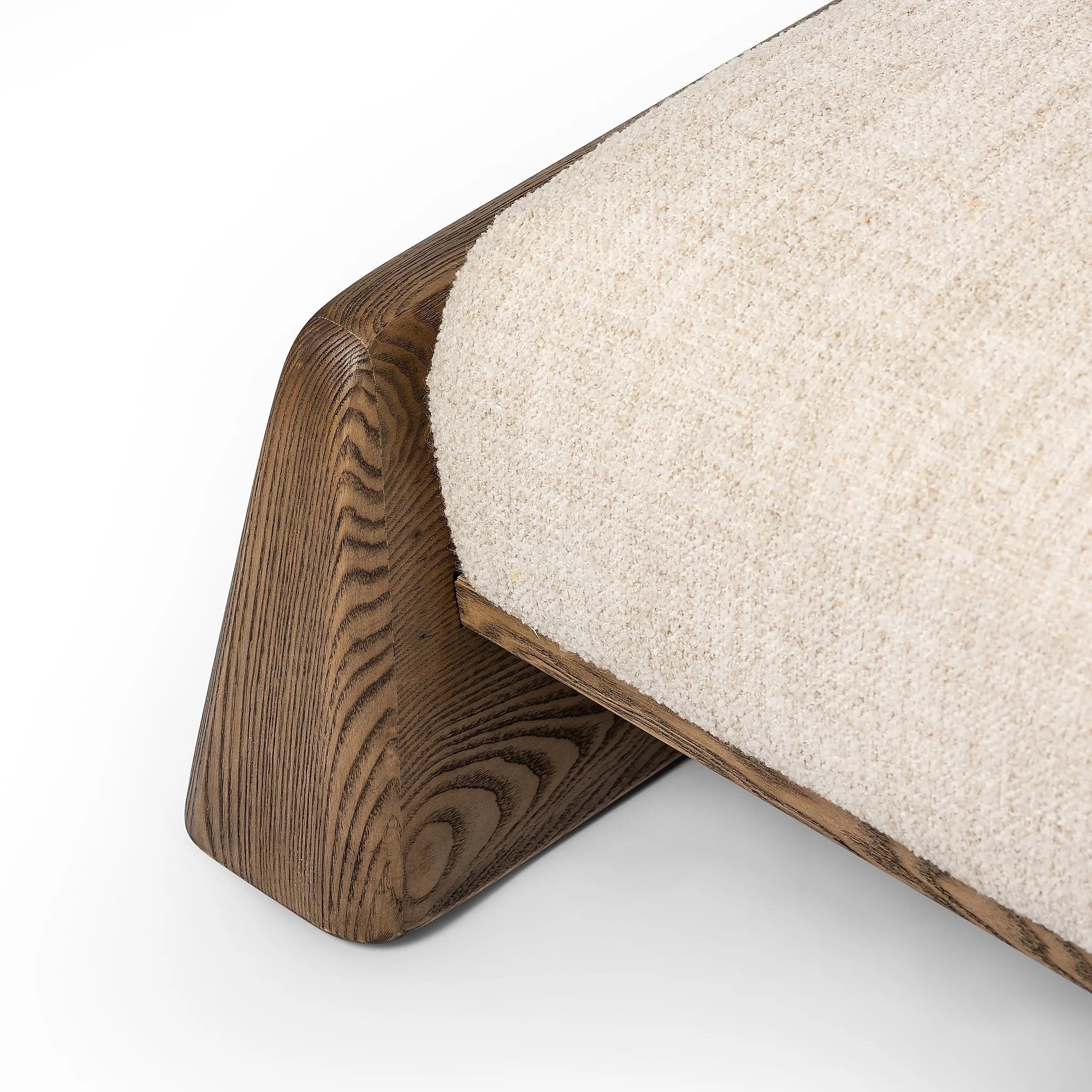 Featuring Pietro Yuma Cream Cocktail Ottoman by Four Hands at Amethyst Home. Place this round ottoman just about anywhere for a subtle retro vibe. Upholstered in a faux Mongolian shearling with a high pile fur. Parawood legs are wirebrushed for a warm, vintage feel.Overall Dimensions: 69.50"w x 40.00"d x 15.00"hWeight : 81.02 lbsMaterials: 96% Polyester, . Amethyst Home provides interior design, new home construction design consulting, vintage area rugs, and lighting in the Los Angeles metro area.