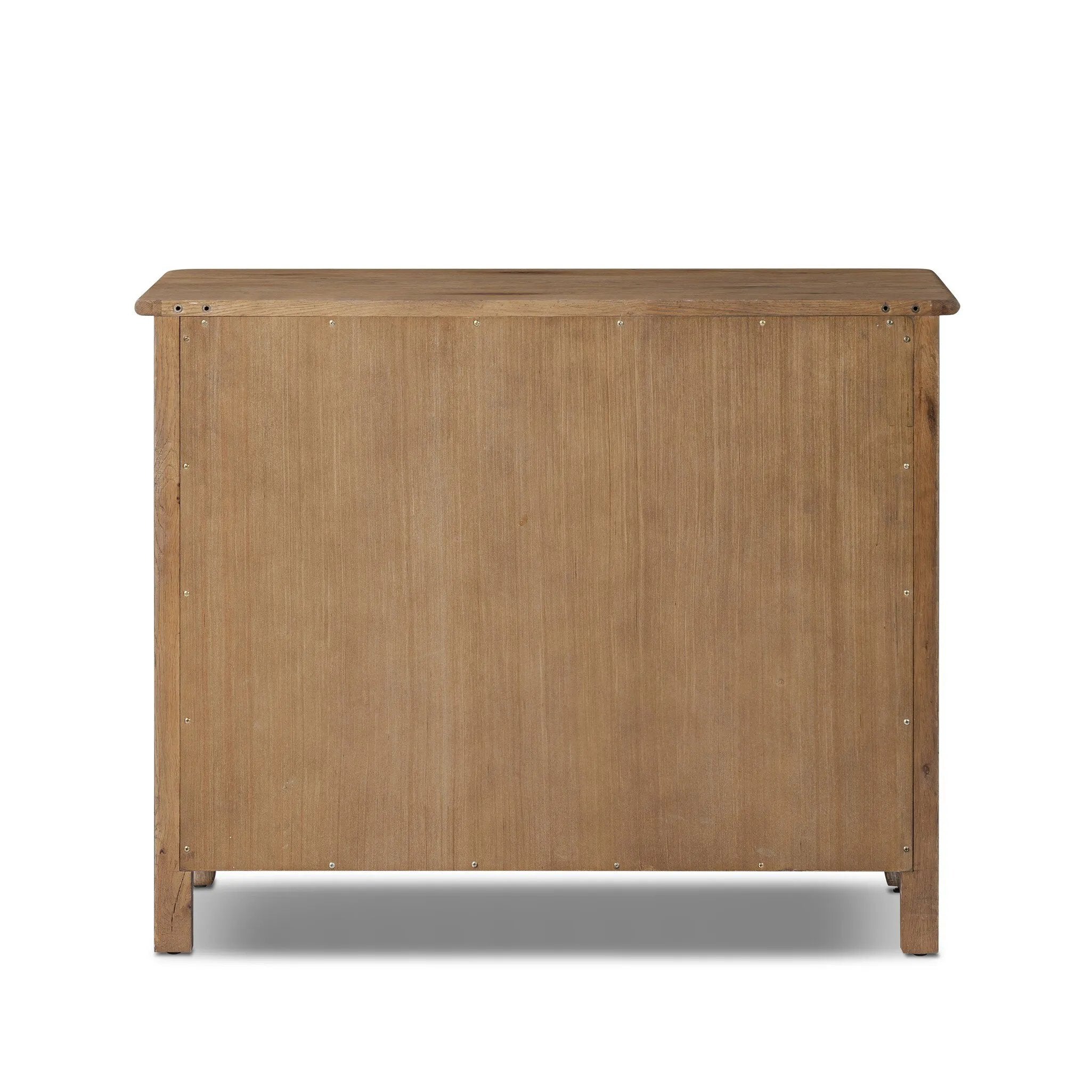 A classic chest stores in everlasting style. Crafted with heavy weathered oak with natural cracks and graining, the front has beading around the drawers for an heirloom appeal. It's finished in a tonal brown, with turned wood hardware Amethyst Home provides interior design, new home construction design consulting, vintage area rugs, and lighting in the Boston metro area.