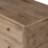 A classic chest stores in everlasting style. Crafted with heavy weathered oak with natural cracks and graining, the front has beading around the drawers for an heirloom appeal. It's finished in a tonal brown, with turned wood hardware Amethyst Home provides interior design, new home construction design consulting, vintage area rugs, and lighting in the Washington metro area.