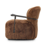 Make a statement with this texture-driven swivel chair. Made from 100% sheared sheepskin. For a unique design detail, black iron arms wrap around the back of the chair and have been hammered for even more texture. A 360-swivel base is inset for a clean look. Amethyst Home provides interior design, new home construction design consulting, vintage area rugs, and lighting in the Portland metro area.