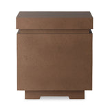 This outdoor propane tank enclosure pairs with fire tables for a clean, seamless look. Made from glass-reinforced concrete, each piece is naturally finished with deep tones of pewter and dark grey. It can act as an end table with its lid on, and has cutouts at the base for hose attachments. Amethyst Home provides interior design, new home construction design consulting, vintage area rugs, and lighting in the Winter Garden metro area.