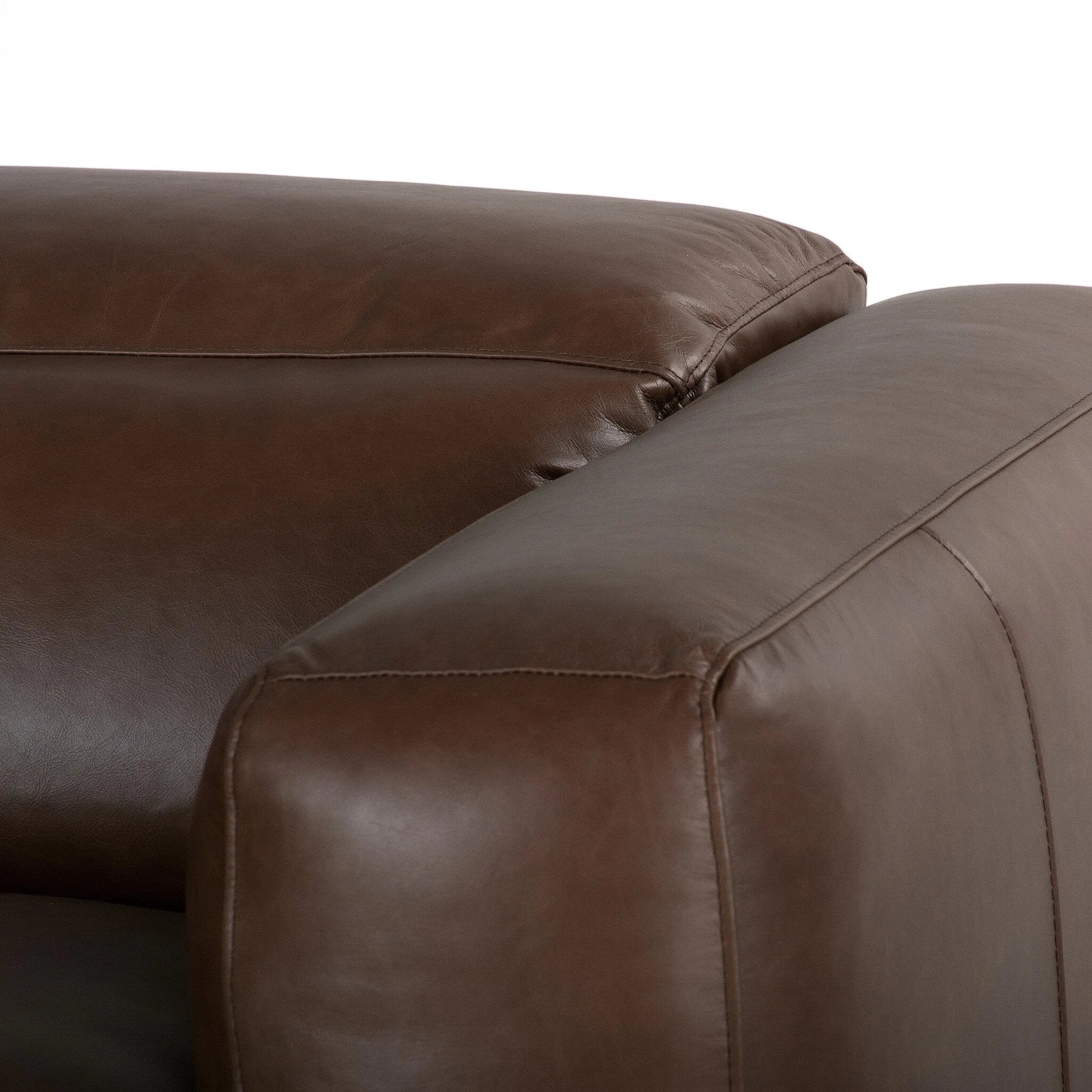 A modern take on the classic recliner. Customize your comfort level with the push of hidden buttons with pieces in our Power Motion collection. Sectional features wide arms with a medium to supportive sit and seat height, plus an adjustable headrest. Zero-clearance design means the sectional can be placed up against a wall. Amethyst Home provides interior design, new home construction design consulting, vintage area rugs, and lighting in the Calabasas metro area.
